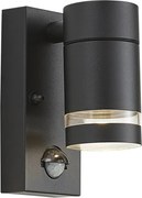 Moderné vonkajšie nástenné svietidlo čierne IP44 s pohybovým senzorom - Ensam