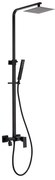 Invena Paros, sprchová súprava s 3-funkčnou batériou, hlavovou a ručnou sprchovou hlavicou, čierna matná, INV-AU-33-B04-C