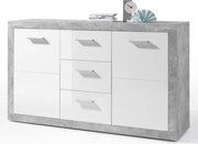 Komoda Stone 147 cm, betón/biela%