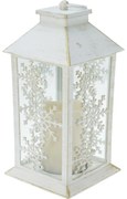 Lampáš s LED sviečkou Trifle Snowflake biela, 14 x 28 cm