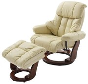Polohovacie kreslo HABI krémové/orech