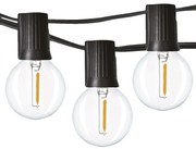 SOLIGHT LED vonkajšia reťaz s žiarovkami, 25 žiaroviek, 15m +5m, 20W, teplá biela