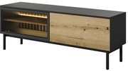 TV stolík Lang RTV E 150 2d Led čierna/dub Evoke