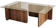 Konferenčný stolík ESCAPE orech/tvrdené číre sklo
