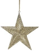 Mosadzná antik kovová závesná hviezda Vire - 36*10*36 cm