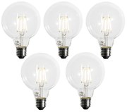 Sada 5 stmievateľných LED žiaroviek E27 G95 5W 450 lm 3000K