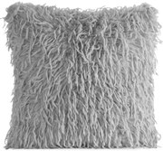 CHLPATÁ DEKORAČNÁ OBLIEČKA NA VANKÚŠ ADORE 45X45 CM STRIEBORNÁ