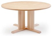 Stôl KUPOL, okrúhly, Ø1200x720 mm, linoleum - béžová, breza