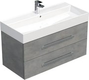 Kúpeľňová skrinka s umývadlom SAT Cube Way 100x53x46 cm betónová matná CUBE461002BESAT