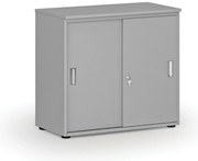 Kancelárska skriňa so zasúvacími dverami PRIMO GRAY, 800 x 420 x 740 mm, sivá