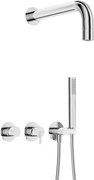 Deante Silia, podomietková sprchová súprava s ručnou sprchou s horizontálnou batériou, chrómová, DEA-NQS_00XK