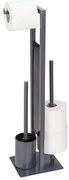 WENKO 25552100 - WC kefa RIVALTA 18x70 cm sivá/čierna