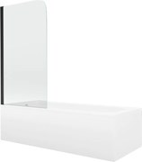 Mexen Vega obdĺžniková vaňa 170 x 70 cm s obkladom a 1-krídlovou sprchovou zástenou 70 cm, transparentnéné, čierna