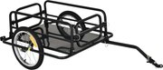 HOMCOM prívese pre bicykel s nosnosťou 40 kg, prepravným vozíkom z ocele, čierny, 139 x 71,5 x 49 cm | Aosom