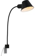 Briloner 2079-015 - Nástenná flexibilná lampa 1xE27/10W/230V čierna