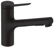 Drezová batéria Hansgrohe Zesis s vyťahovacou spŕškou, 2 prúdy čierny mat 74800670