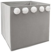 Úložný box Pompoms, 29x29x29 cm, sivá
