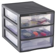 SUNDIS Úložný box s 3 zásuvkami, antracit, OFFICEMIX A4