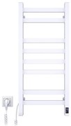 Kúpeľňový rebríkový radiátor s termostatom AVANGARD 251W/230V 80,6 cm IP44 biely ľavý
