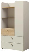 Regál Yuki 6 Sivá Béžová/Olejovaný Dub