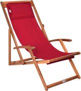 Záhradné lehátko SIENA, 65x87x102cm, červená Casaria