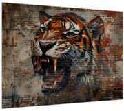 Obraz - Tiger z tehál (70x50 cm)