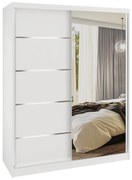 Šatníková skriňa SERENITY 133 cm biely mat MBP SERENITY SZP6/0/W/W/0/HIAL