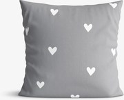 Goldea bavlnená obliečka na vankúš - srdiečka na sivom 45 x 45 cm