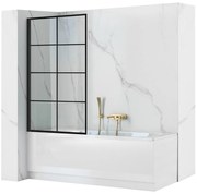 Rea LAGOS 1 FIX - vaňová zástena, 1-krídlová, 70 x 140 cm, čierna-transparentná, REA-K4560