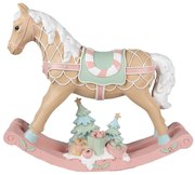 Béžovo-ružový hojdací koník - 41*10*37 cm