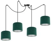 Závesné svietidlo Mediolan Spider, 4x textilné tienidlo (výber z 10 farieb), (výber z 2 farieb konštrukcie), ch