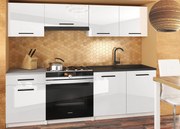 Kuchynská linka Belini 180 cm biely lesk s pracovnou doskou Superuniqa2  INF SUPERUNIQA2/5/WT/W/0/B1