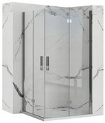 Rea Molier Double, sprchový kút so skladacími dverami 100(dvere) x 80(dvere), 6mm číre sklo, chrómový profil, KPL-K6370