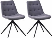 Set 2 jedálenských stoličiek Merna - látka - tmavošedá