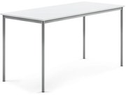 Stôl SONITUS, 1800x800x900 mm, HPL - biela, strieborná