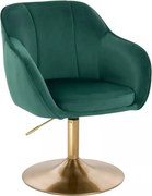 LuxuryForm DESIGN Stolička AVOLA VELUR na zlatom tanieri - zelená