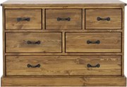 Rustikálna patinovaná komoda so 6 zásuvkami 122x45x80 cm