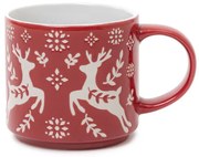 Hrnček AVERO so sobmi, červený 833415 350 ml