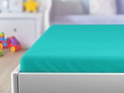 Jersey plachta do detskej postieľky EXCLUSIVE 70x140 cm tyrkysová