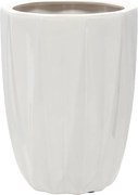 Garden Line KERAMICKÝ OBAL NA KVETINOVÝ KÔŠ 24 x 24 x 32 CM, BIELY LESK *3666