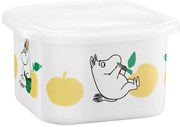 Dóza s vrchnákom Moomin Joyful Apples 1l, smalt / bielo-žltá