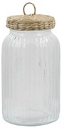 Chic Antique Sklenená dóza Wicker Lid 1,2 l