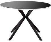 Stôl Avelar 120 Sklo/Mdf/Oceľ – Čierna/Biely