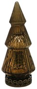 Hnedý sklenený dekoračný svietiaci stromček LEDTree - 7*16 cm