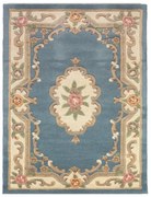 Modrý koberec z vlny Flair Rugs Aubusson, 120 × 180 cm