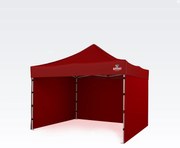 BRIMO Skladací altánok 3x3 m na Oslavy: Nepremokavá Ochrana a Bleskové Zloženie - s 3 stenami - Červená 9
