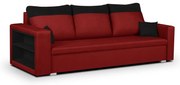 Pohovka pre 3 osoby s funkciou spania PAVEL Červená/čierna