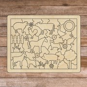 Drevená montessori zmyslová pomôcka - Zvieratká na farme | SENTOP H018