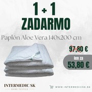 INTERMEDIC SK Paplón Aloe Vera – 140x200 cm, jemný dotyk, celoročný, výťažok z aloe vera, prateľný, vhodný pre citlivú pokožku, akcia 1+1 ZADARMO