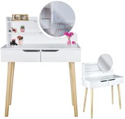 Dekorstudio Toaletný stolík so zrkadlom - SCANDI biely